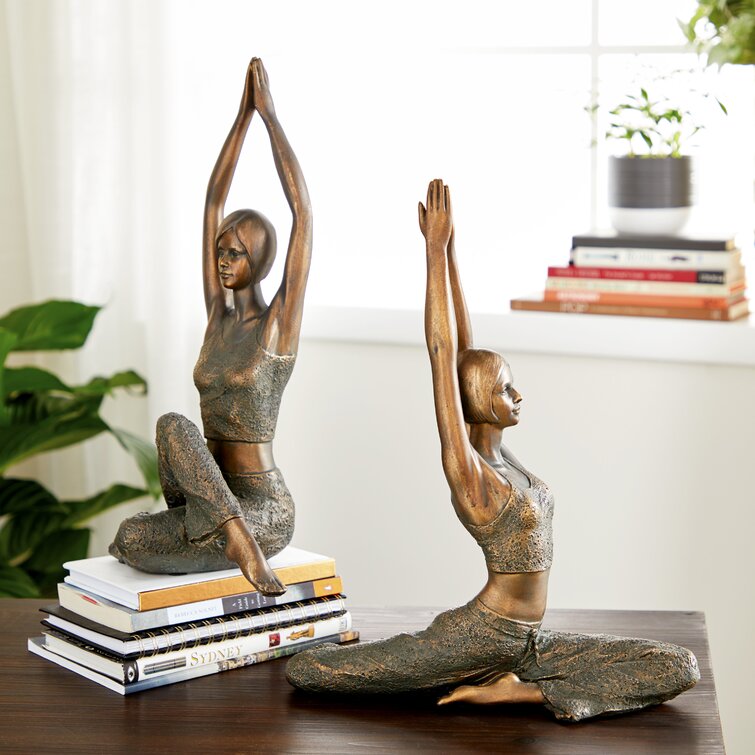 Brayden Studio® 2 Piece Polystone Art Yoga Figurine Set - Wayfair